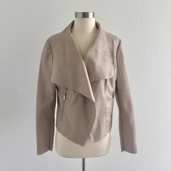 Bagatelle Jackets Coats Draped Faux Leather Jacket Granite